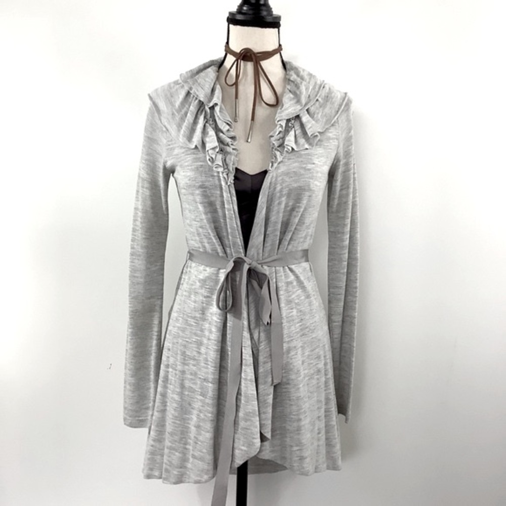GREEN DRAGON Ruffled Waterfall Cardigan - Picture 2 of 16